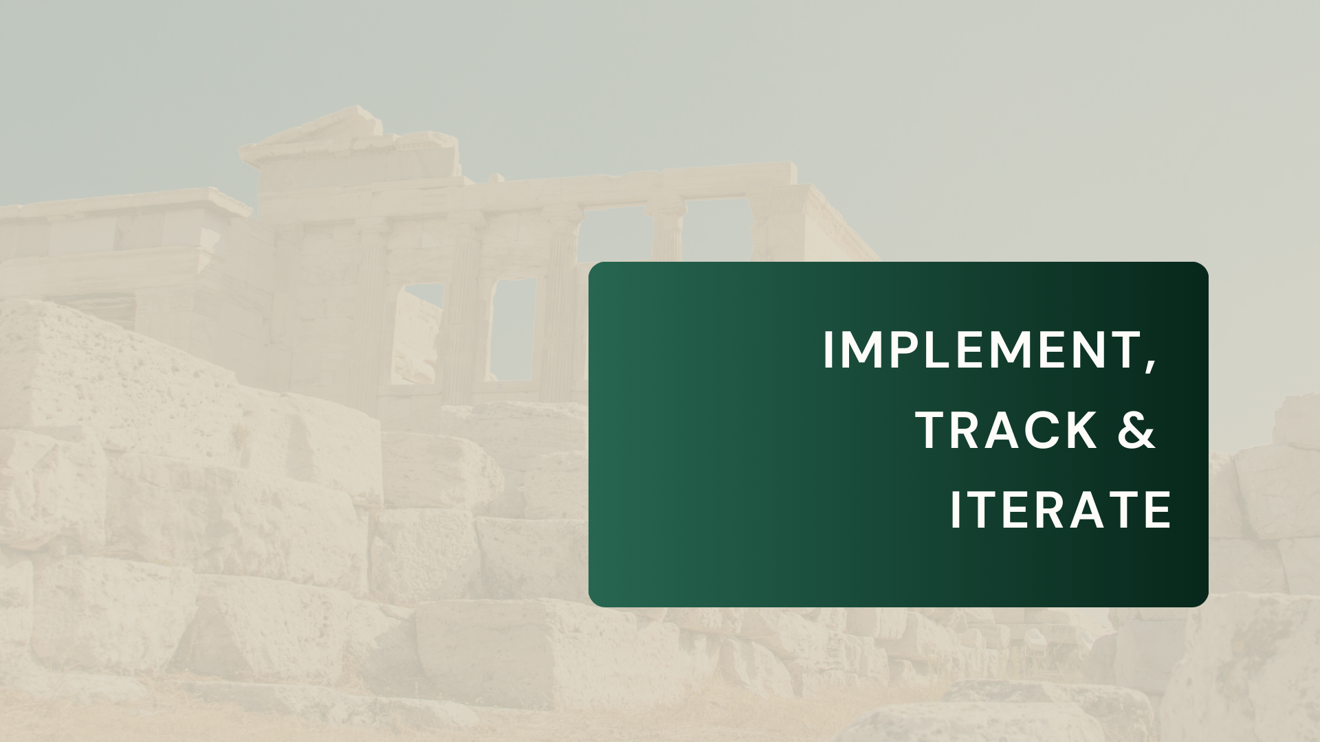 Implement, Track, and Iterate